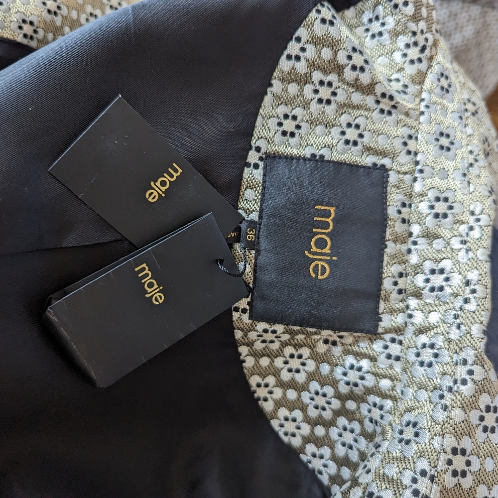 NWT Maje Designer Metallic Blazer - Picture 6 of 7